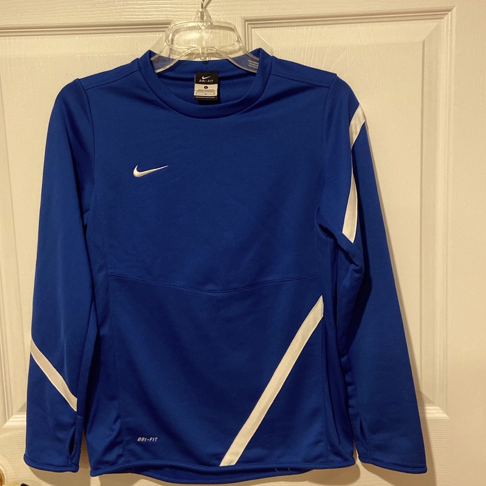 Nike blue large  dri-fit top with thumb holes